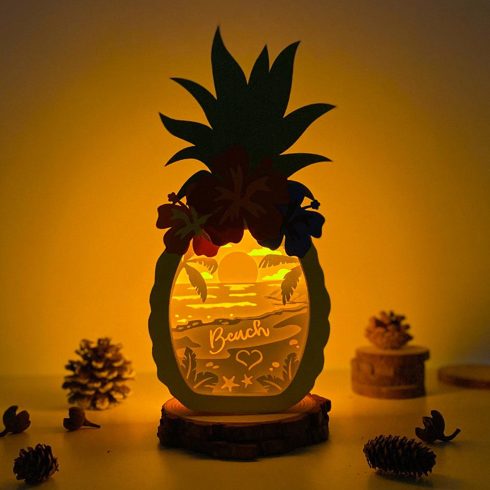 Beach 2 - Paper Cut Pineapple Light Box File - Cricut File - 14,3x28,7cm - LightBoxGoodMan - LightboxGoodman