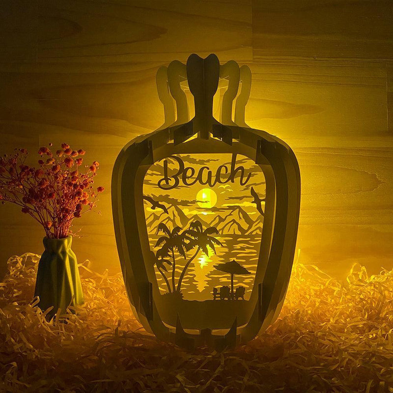 Beach - 3D Pop-up Light Box Vase File - Cricut File - LightBoxGoodMan - LightboxGoodman