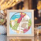 Beach Chair –  Paper Cut Light Box File - Cricut File - 8x8 inches - LightBoxGoodMan