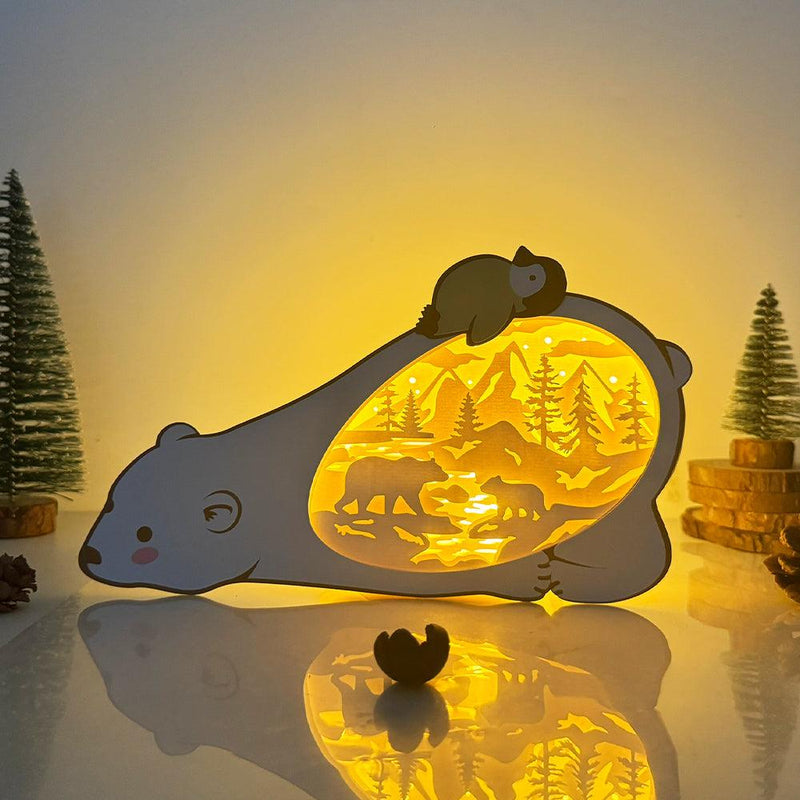 Bear - Bear Papercut Lightbox File - 9.5x4.8" - Cricut File - LightBoxGoodMan - LightboxGoodman