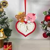 Bear Couple - 3D Bear Couple Heart Lantern File - Cricut File - LightBoxGoodMan - LightboxGoodman