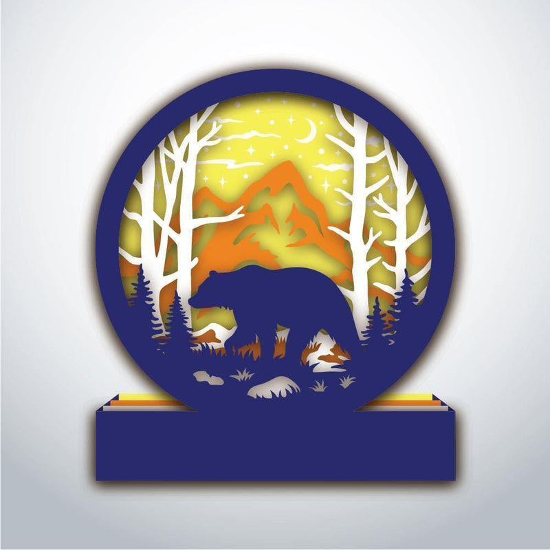 Bear In The Forest - Paper Circle File - Cricut File - 16x18cm - LightBoxGoodMan - LightboxGoodman