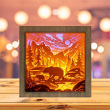 Bear In The Forest - Paper Cutting Light Box - LightBoxGoodman