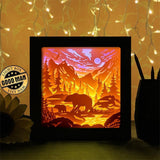 Bear In The Forest - Paper Cutting Light Box - LightBoxGoodman - LightboxGoodman