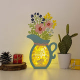 Beautiful Mom - Flower Vase Papercut Lightbox File - 10.5x6