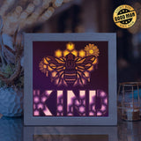 Bee Kind – Paper Cut Light Box File - Cricut File - 8x8 inches - LightBoxGoodMan - LightboxGoodman