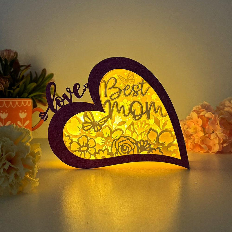 Best Mom - Love Heart Papercut Lightbox File - 5,6x7,5" - Cricut File - LightBoxGoodMan - LightboxGoodman