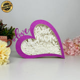 Best Mom - Love Heart Papercut Lightbox File - 5,6x7,5" - Cricut File - LightBoxGoodMan - LightboxGoodman