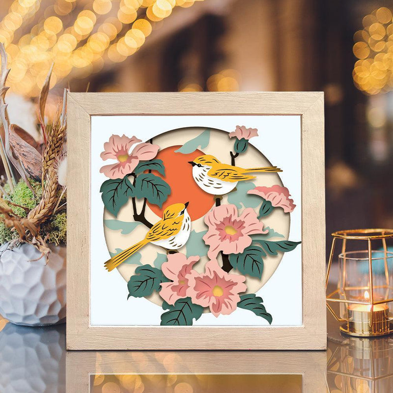 Bird 2 – Paper Cut Light Box File - Cricut File - 8x8 inches - LightBoxGoodMan - LightboxGoodman