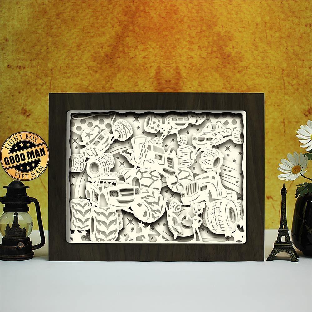 Blaze And The Monster Machines - Paper Cut Light Box File - Cricut File - 8x10 inches - LightBoxGoodMan - LightboxGoodman