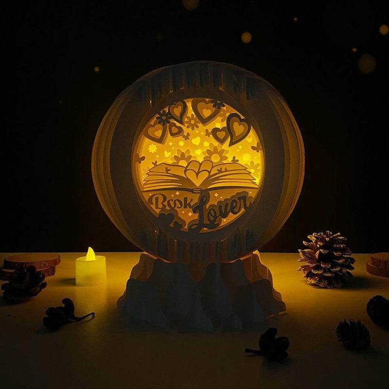 Book Lovers Day - 3D Pop-up Light Box Globe File - Cricut File - LightBoxGoodMan - LightboxGoodman