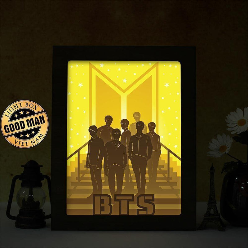 BTS BAND 2 – Paper Cut Light Box File - Cricut File - 20x26cm - LightBoxGoodMan - LightboxGoodman