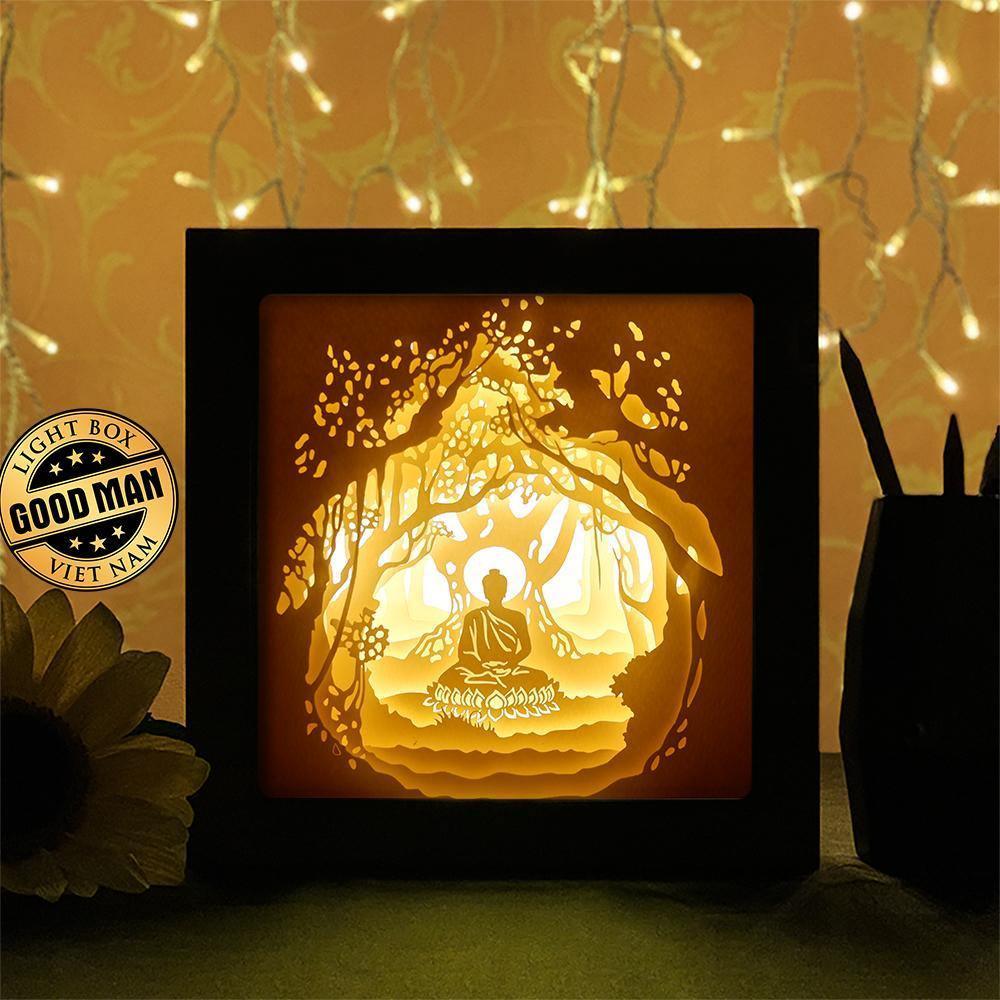 Buddha 1 Square - Paper Cutting Light Box - LightBoxGoodman - LightboxGoodman