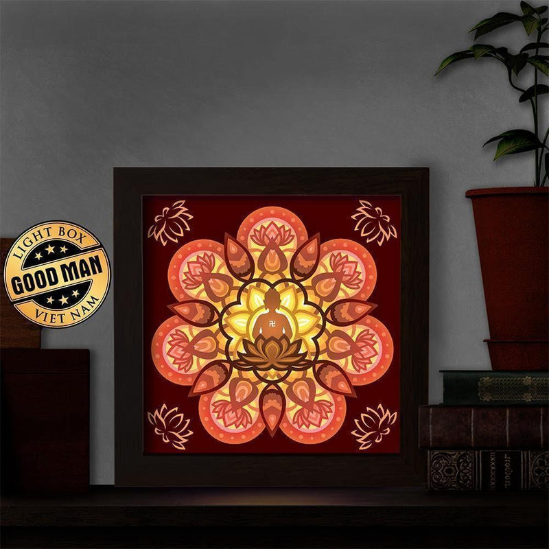 Buddha 3 – Paper Cut Light Box File - Cricut File - 20x20cm - LightBoxGoodMan - LightboxGoodman