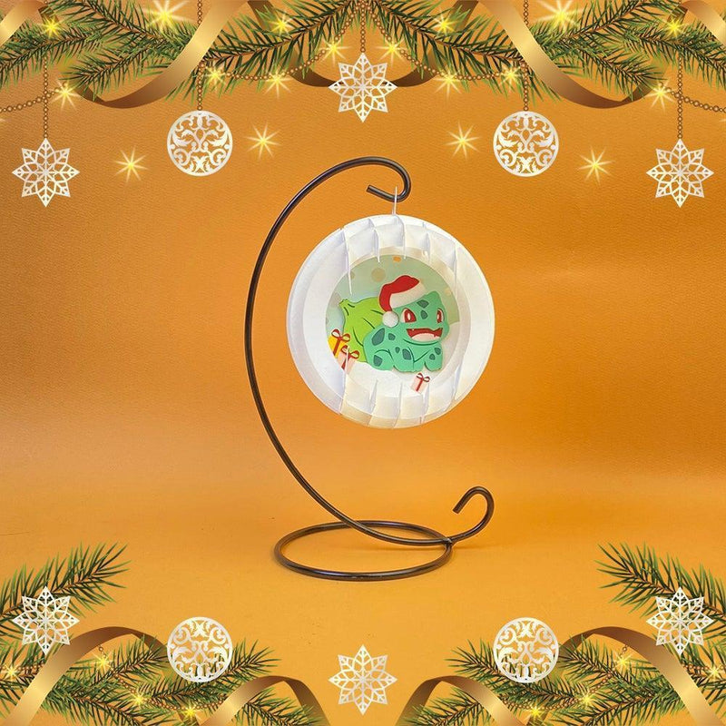 Bulbasaur Christmas - 3D Pop-up Light Box Ornament File - Cricut File - LightBoxGoodMan - LightboxGoodman