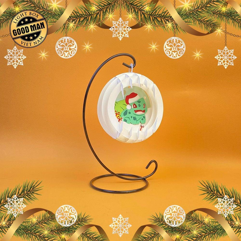 Bulbasaur Christmas - 3D Pop-up Light Box Ornament File - Cricut File - LightBoxGoodMan - LightboxGoodman