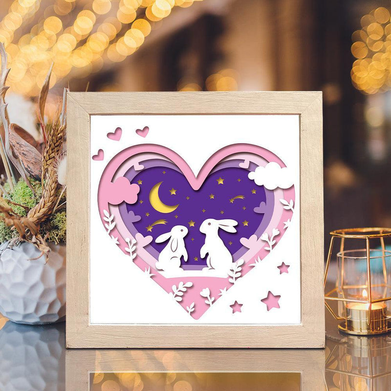 Bunnies – Paper Cut Light Box File - Cricut File - 8x8 inches - LightBoxGoodMan - LightboxGoodman