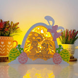 Bunny Easter 1 - Giant Easter Egg Papercut Lightbox File - Cricut File - 7,5x9,6 Inches - LightBoxGoodMan