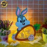 Bunny Easter 1 - Paper Cut Carrot Light Box File - Cricut File - 8.9x7.8 Inches - LightBoxGoodMan - LightboxGoodman