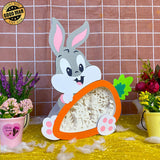 Bunny Easter 2 - Paper Cut Carrot Light Box File - Cricut File - 8.9x7.8 Inches - LightBoxGoodMan - LightboxGoodman
