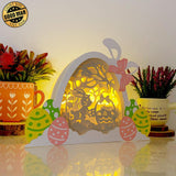 Bunny Easter 3 - Giant Easter Egg Papercut Lightbox File - Cricut File - 7,5x9,6 Inches - LightBoxGoodMan - LightboxGoodman