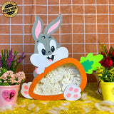 Bunny Easter 3 - Paper Cut Carrot Light Box File - Cricut File - 8.9x7.8 Inches - LightBoxGoodMan - LightboxGoodman