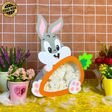 Bunny Easter 3 - Paper Cut Carrot Light Box File - Cricut File - 8.9x7.8 Inches - LightBoxGoodMan - LightboxGoodman