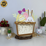Bunny Easter - Bunny Easter Basket Papercut Lightbox File - Cricut File - 8x7.3 Inches - LightBoxGoodMan - LightboxGoodman