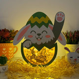 Bunny Easter - Bunny Easter Egg Papercut Lightbox File - Cricut File - 8x7 Inches - LightBoxGoodMan