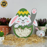 Bunny Easter - Bunny Easter Egg Papercut Lightbox File - Cricut File - 8x7 Inches - LightBoxGoodMan - LightboxGoodman