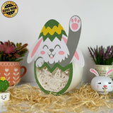 Bunny Easter - Bunny Easter Egg Papercut Lightbox File - Cricut File - 8x7 Inches - LightBoxGoodMan - LightboxGoodman