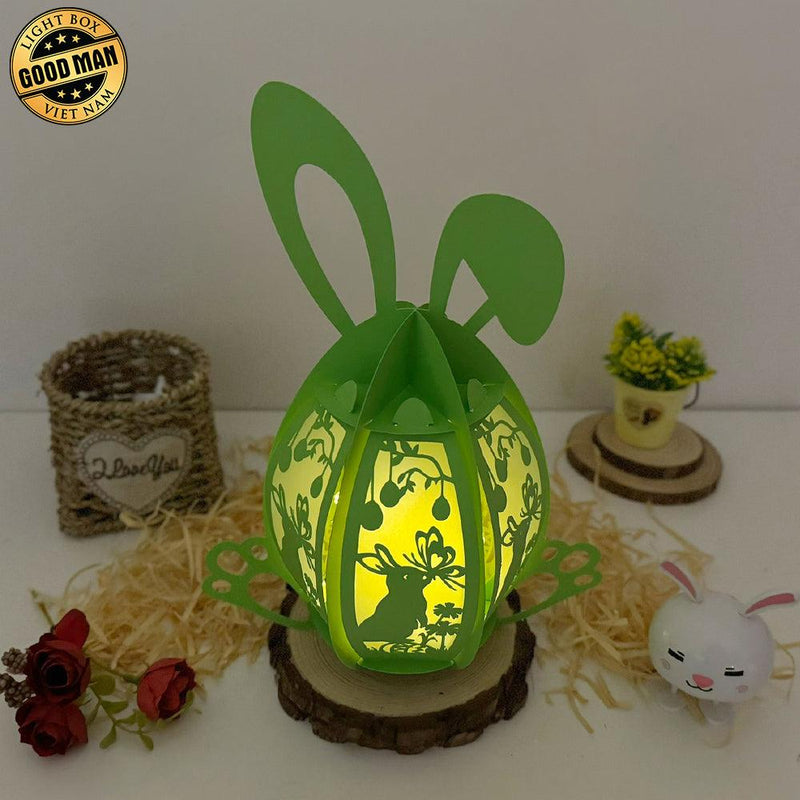 Bunny Easter - Easter Bunny Egg 3D Lantern File - Cricut File - 7.5x10.4" - LightBoxGoodMan - LightboxGoodman