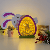 Bunny Easter - Rabbit Easter Egg Papercut Lightbox File - Cricut File - 9.8x7 Inches - LightBoxGoodMan