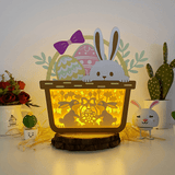 Bunny Eggs - Bunny Easter Basket Papercut Lightbox File - Cricut File - 8x7.3 Inches - LightBoxGoodMan
