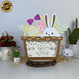 Bunny Eggs - Bunny Easter Basket Papercut Lightbox File - Cricut File - 8x7.3 Inches - LightBoxGoodMan - LightboxGoodman