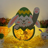 Bunny Eggs - Bunny Easter Egg Papercut Lightbox File - Cricut File - 8x7 Inches - LightBoxGoodMan - LightboxGoodman