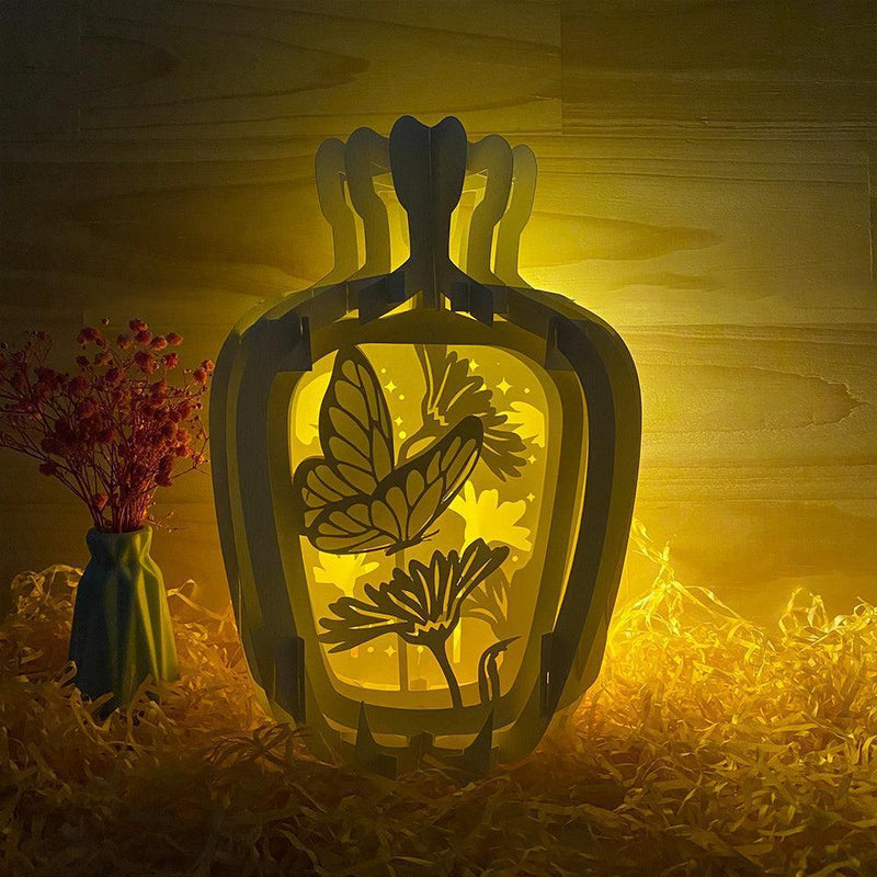 Butterfly - 3D Pop-up Light Box Vase File - Cricut File - LightBoxGoodMan - LightboxGoodman
