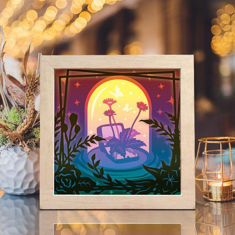 Butterfly Jar – Paper Cut Light Box File - Cricut File - 8x8 inches - LightBoxGoodMan - LightboxGoodman