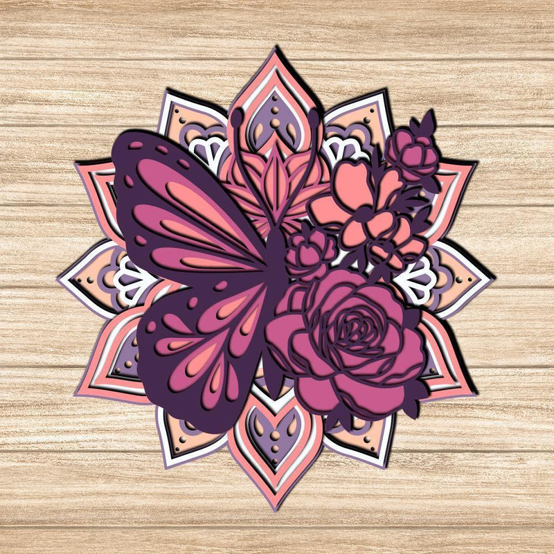 Butterfly - Paper 3D Layered File - Cricut File - 20x22cm - LightBoxGoodMan - LightboxGoodman