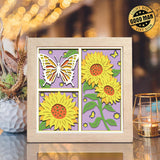 Butterfly Sunflower 2 – Paper Cut Light Box File - Cricut File - 8x8 inches - LightBoxGoodMan - LightboxGoodman