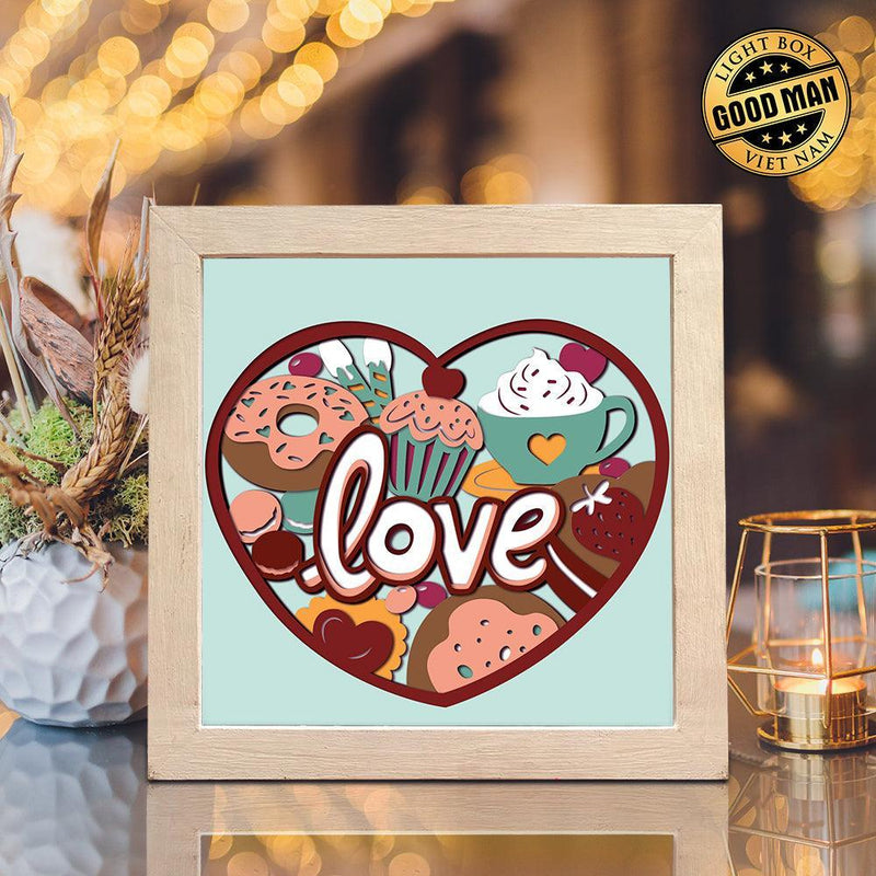 Cake Love – Paper Cut Light Box File - Cricut File - 8x8 inches - LightBoxGoodMan - LightboxGoodman