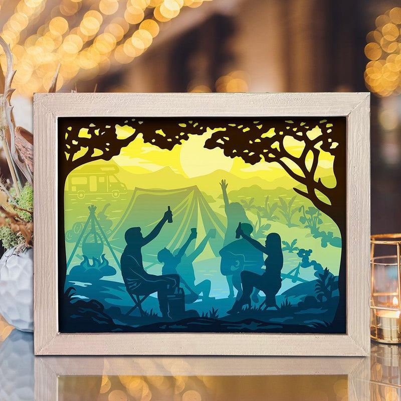 Camping 2 - Paper Cut Light Box File - Cricut File - 8x10 Inches - LightBoxGoodMan - LightboxGoodman
