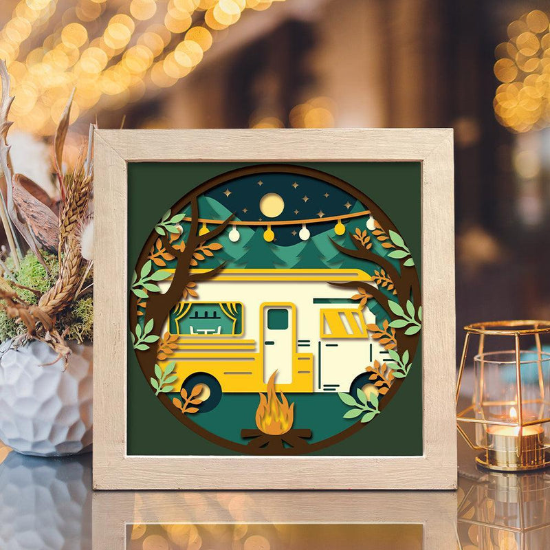 Camping 5 – Paper Cut Light Box File - Cricut File - 20x20cm - LightBoxGoodMan - LightboxGoodman