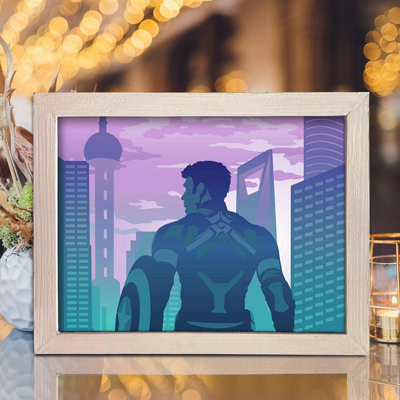 Captain America 1 - Paper Cut Light Box File - Cricut File - 8x10 inches - LightBoxGoodMan - LightboxGoodman