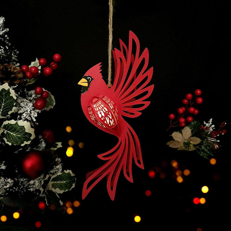 Cardinal Bird - 3D Cardinal Bird Lantern File - 11.5x5" - Cricut File - LightBoxGoodMan - LightboxGoodman