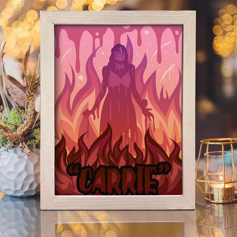 Carrie - Paper Cut Light Box File - Cricut File - 8x10 inches - LightBoxGoodMan - LightboxGoodman