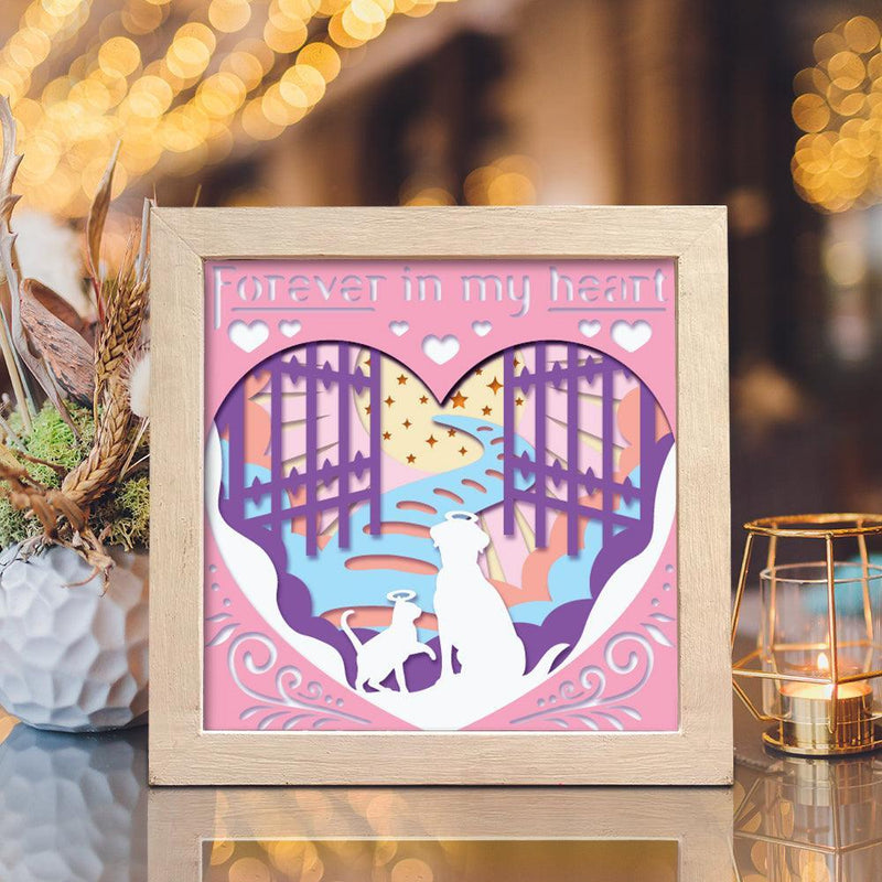 Cat And Dog Memorial – Paper Cut Light Box File - Cricut File - 8x8 inches - LightBoxGoodMan - LightboxGoodman