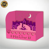 Cat Couple - Paper Cut Mini-Showcase File - Cricut File - 10x12cm - LightBoxGoodMan - LightboxGoodman