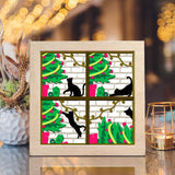 Cat Knock Over Christmas Tree – Paper Cut Light Box File - Cricut File - 8x8 inches - LightBoxGoodMan