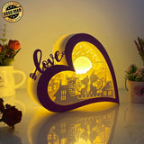 Cat Love - Love Heart Papercut Lightbox File - 5,6x7,5" - Cricut File - LightBoxGoodMan - LightboxGoodman